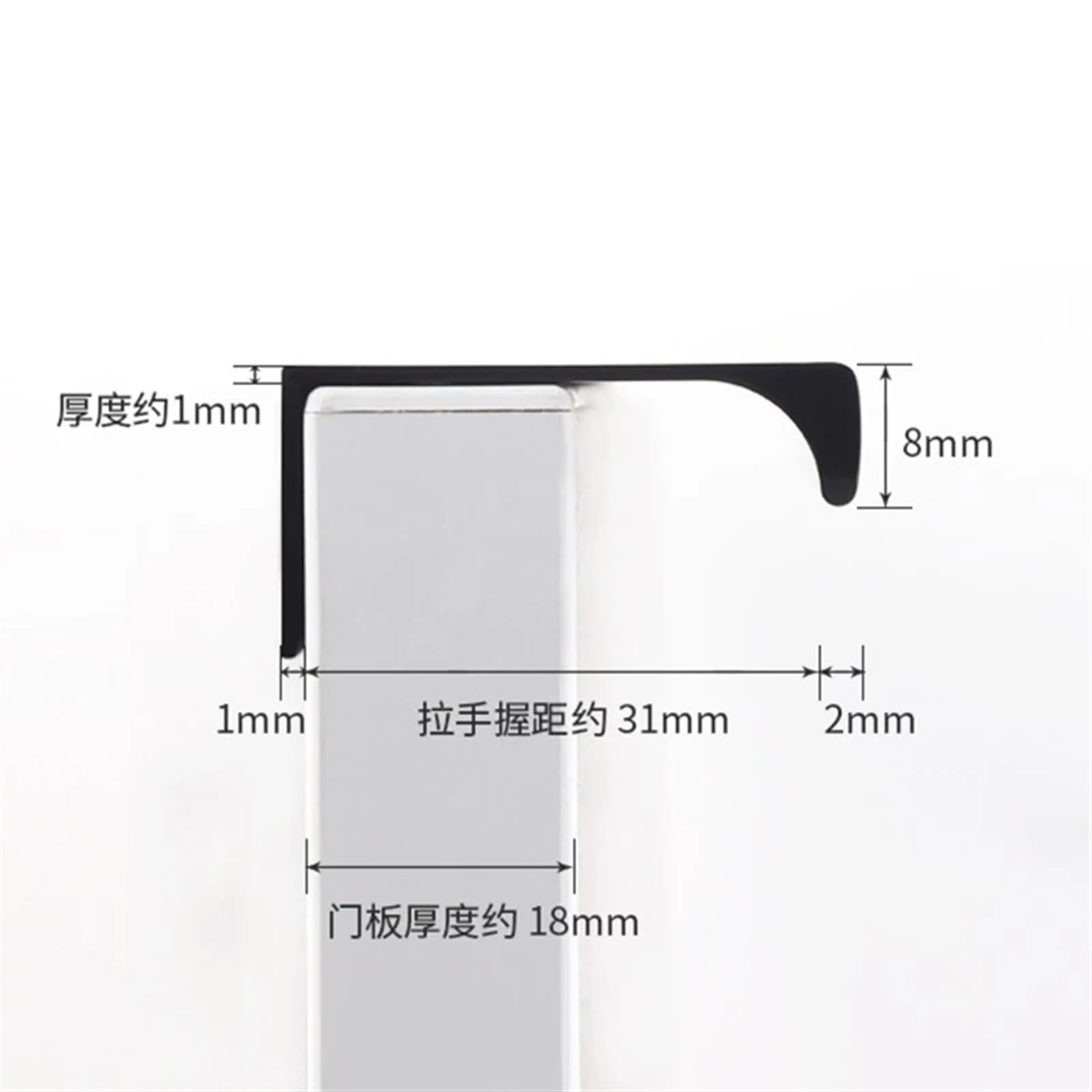Maniglie invisibili for mobili da cucina, armadietti, cassettiere(Black,120mm)