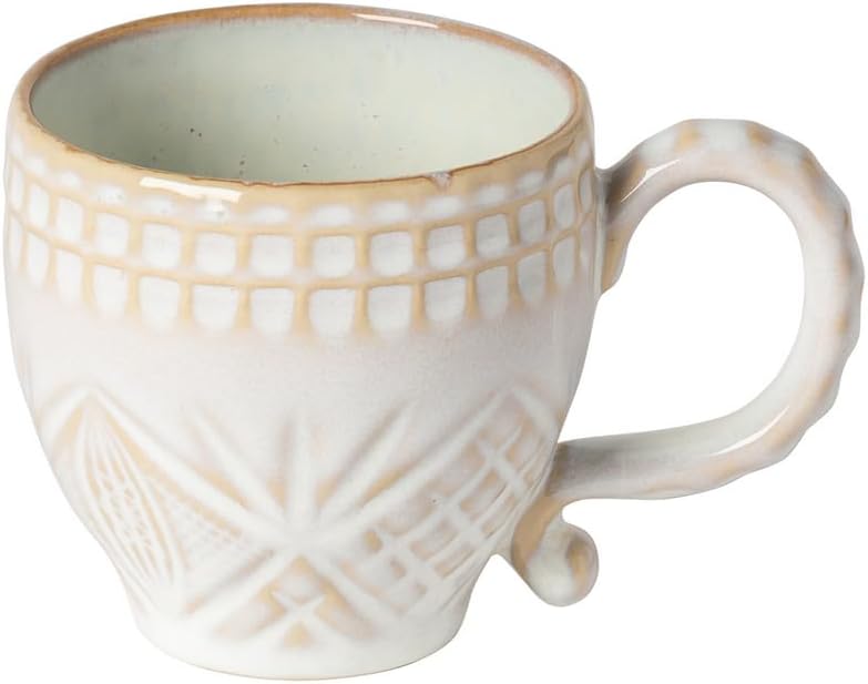 Costa Nova Ceramic Stoneware 9.5 oz. Mug - Cristal Collection, Nacar | Microwave & Dishwasher Safe Dinnerware | Food Safe Glazing | Restaurant Quality Drinkware