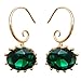 Navachi 18-karatowy pozłacany kryształowy kosz owalny cyrkon zwisające kolczyki wiszące e Metalowa podstawa pokryta 18-karatowy złotem, colore: ZIELONY, cod. HB6-1321-1