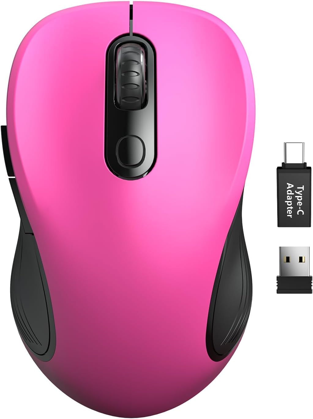 Trueque Wireless Mouse for Laptop, Ergonomic 6-Button Mouse, Fuchsia