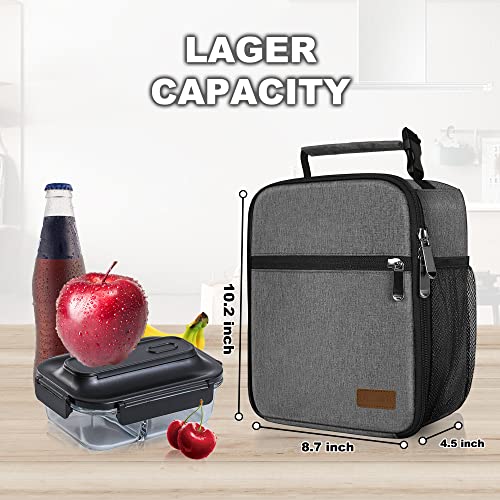 Deosk Lunch Bag Reusable Small Lunch Box For Men Insulated Portable Lunchbox For Adults Suitable For School Work Picnic (Gray) #TOP1