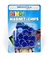 DiPrint 100 Bingo Magnet-Chips mit Metallrand (Blau)