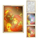 TTLL Anime Light Up Painting - 3 Color Light Change LED Glowing Photo Frame 9 x 6.7 inches - Lighting Painting Decoration with USB Plug - Ideal Home and Office Desktop Gift