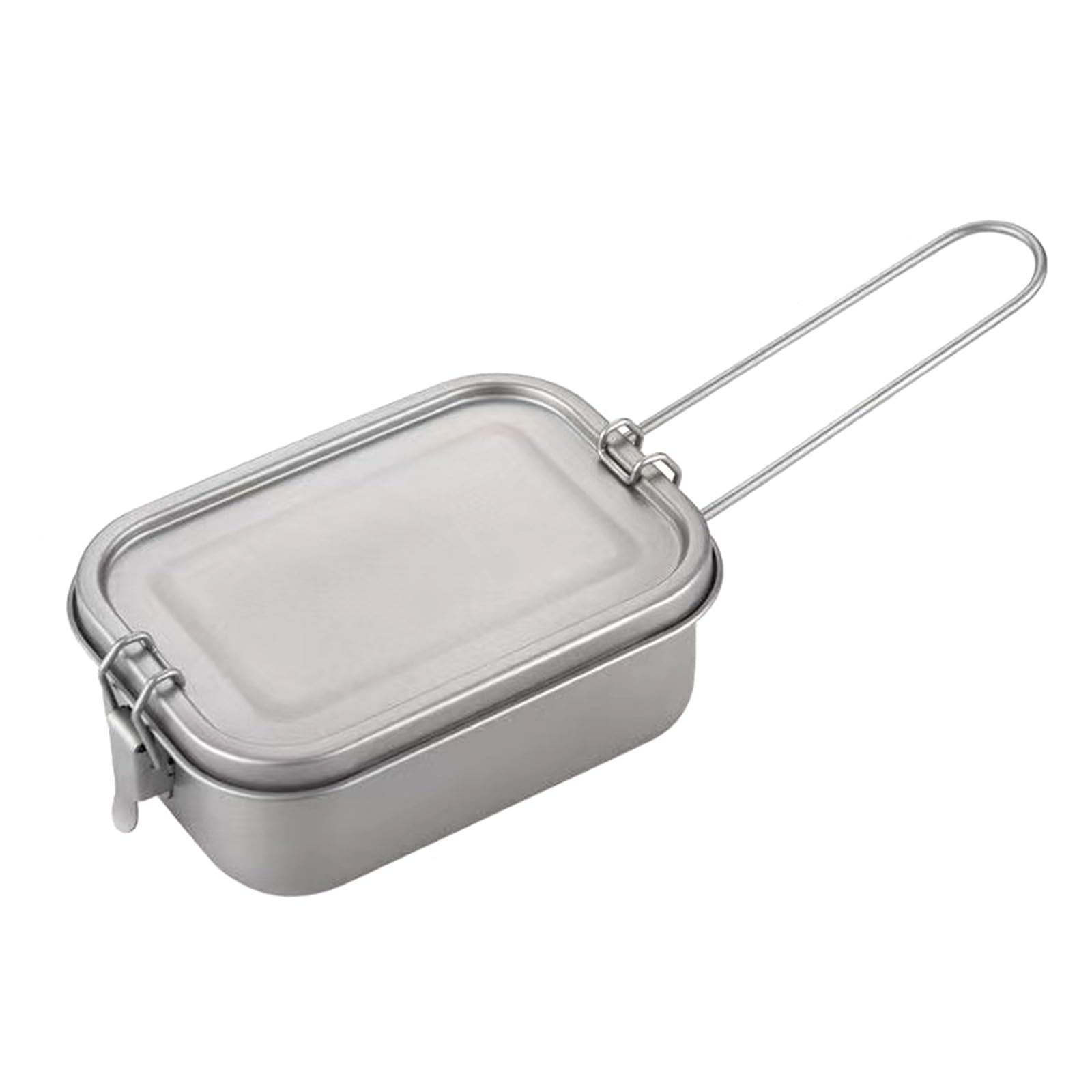 YROHGKPN 800ml / 1200ml Portable Camping Lunch Box Folding Handle Metal Alloy Camping Bentos Container Rectangle Lunch Box Folding Handle Bentos Container Portable