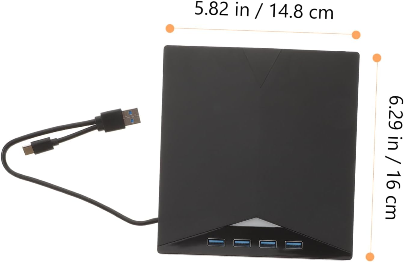 USB External DVD Drive Portable CD ROM Burner with Slip Pad Silent Mechanism Multi Function USB Optical Disk Writer for Laptop Desktop Compatible