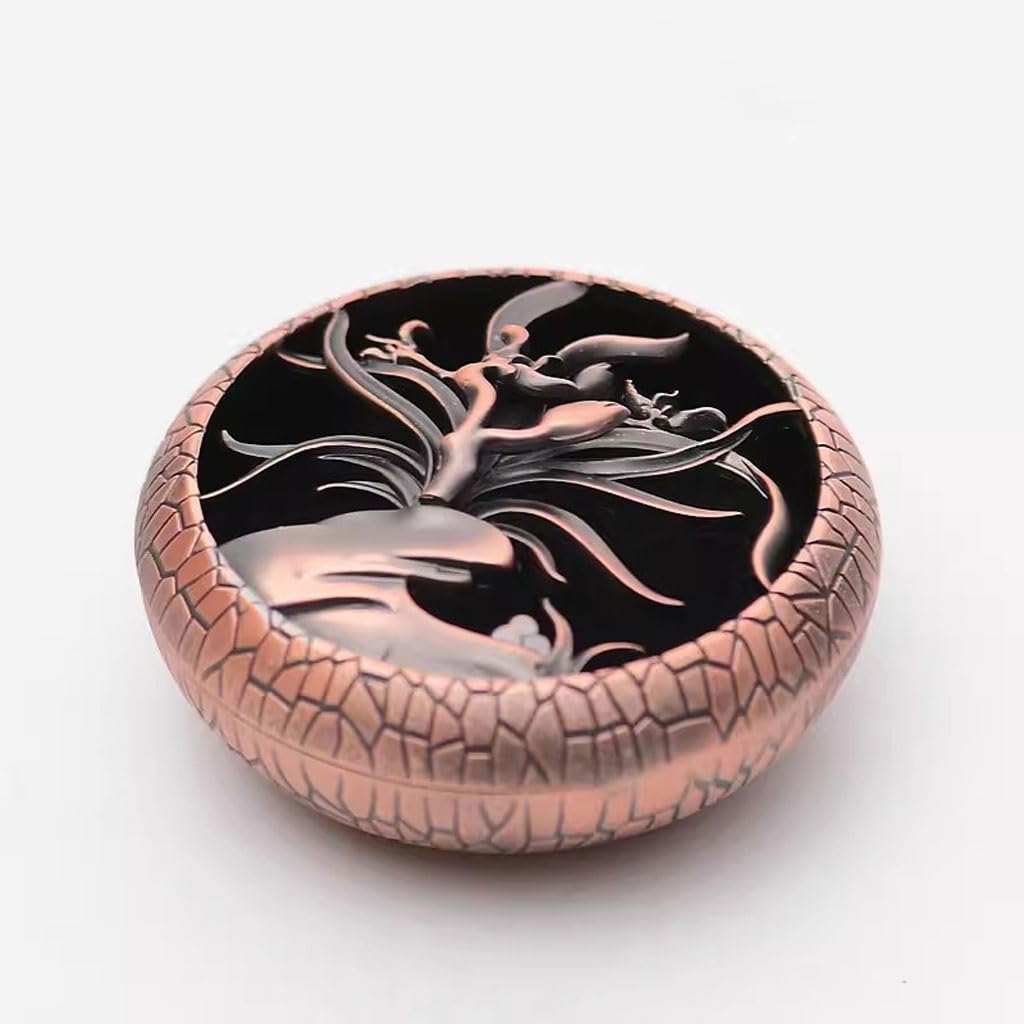 Incense Holder Base Incense Burner Household Indoor Chinese Style Aromatherapy Antique Copper Plate Gift(B)
