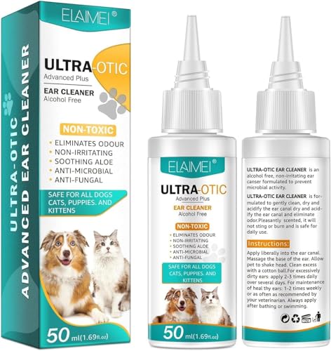 SACRED LILY Dog Ear Cleaner, Dog Ear Drops for Infection Antibiotics Non Toxic Non Irritating Anti Microbial Anti Fungal Ear Drops for Dogs and Cat Ear Cleaner Solution, Eliminates Odour