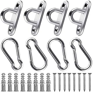 BESTZY 304 Heavy Duty Stainless Steel Eye Plate, 5MM Oblong Pad Eye Plate Metal Staple Ring Hook