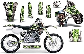 AMR Racing MX Dirt Bike Graphics kit Sticker Decal Compatible with Kawasaki KX500 1988-2004 - Hatter Green