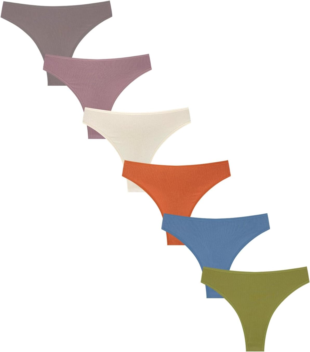 Cotton Thongs for Women High Waisted Women Panties No Show Comfortable Underwear Sexy Tangas Black Pack 6 - Image 3