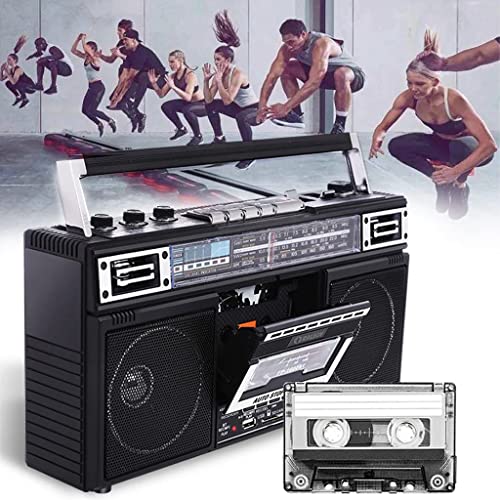 Radio e registratore retrò, lettore di cassette Boombox, con AM/FM/SW1/SW2, altoparlante incorporato, supporto ingresso SD/USB, stile classico anni '80, stile retrò