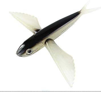 Amazon Rosewood フライングフィッシュ 9インチ フライングフィッシングルアー ソフトベイト フック付き 137g 23cm 海釣り マグロ リグルアー用 ブラックカラー Rose Wood ルアー