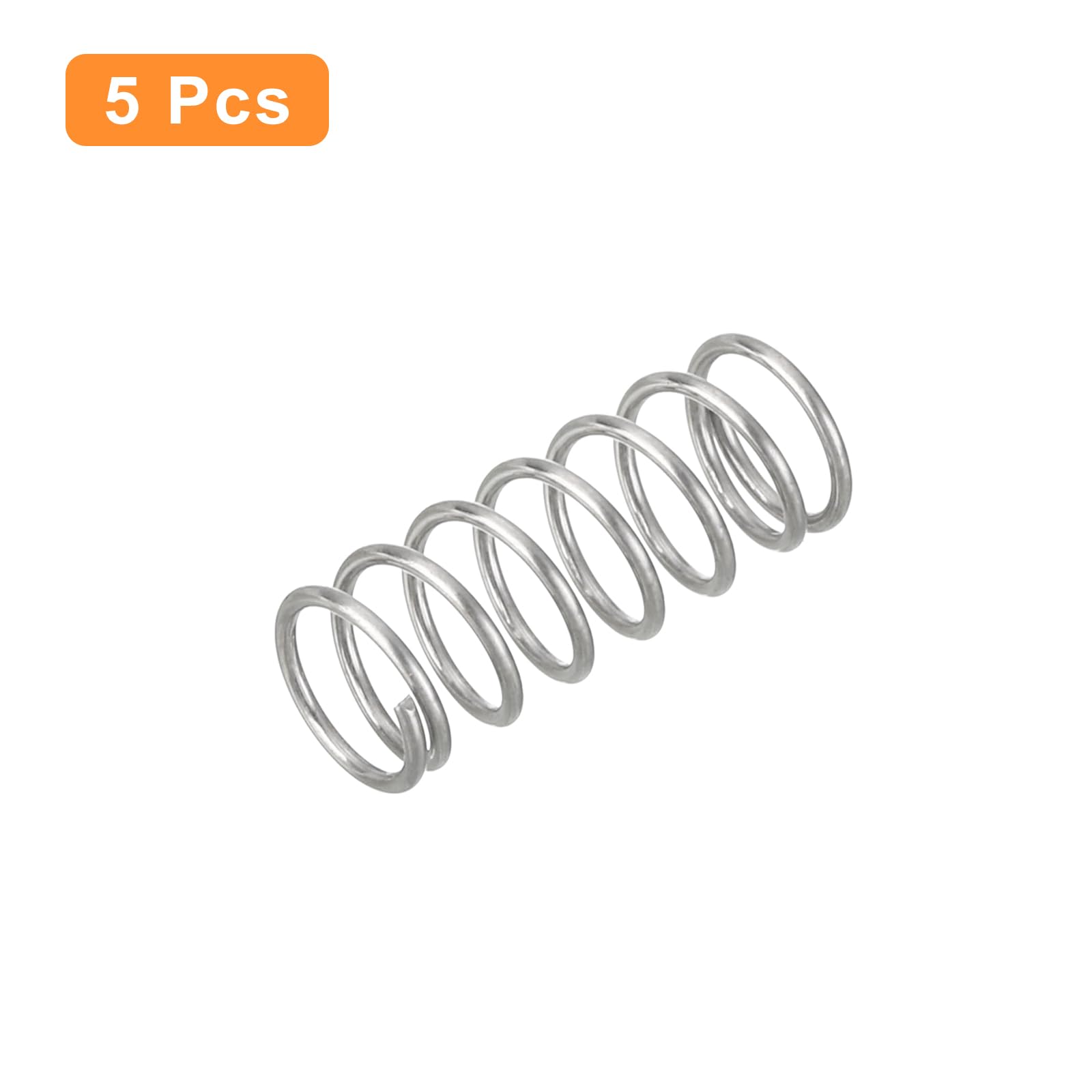 QUARKZMAN 5 sztuk sprężyn naciskowych, 0,6 x 6 x 15 mm, sprężyny naciskowe, sprężyna naciągowa, sprężyna spiralna, sprężyna spiralna, sprężyna stalowa 304, kolor srebrny