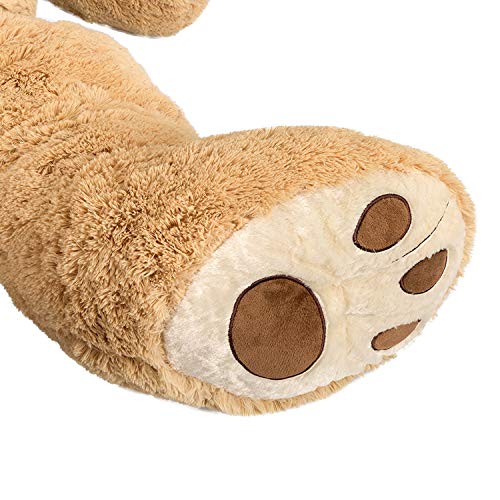 HollyHOME 150cm Teddy groß Teddybär XXL Kuscheltier Geschenk, Plüschtier Stofftier Weiches Spielzeug Bär Tedi Kuschelbär Hellbraun