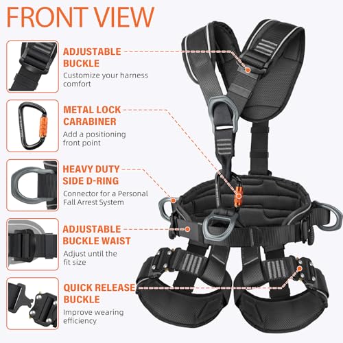 Image of TRSMIMA Safety Harness Fall Protection - Roofing Full Body Climbing Harness
