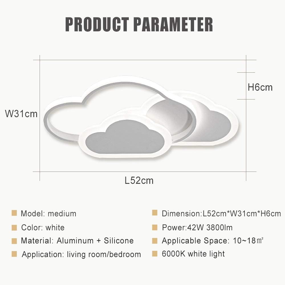 LED Kinder Deckenlampe 42W Kinderzimmer Lampe Decke Kreative Wolkenlampe Deckenleuchte für Schlafzimmer, 3000K Warmweißes Licht Deckenlampe Kinderzimmer für Wohnzimmer, Schlafzimmer(52CM)