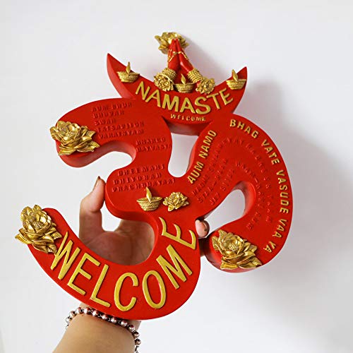 Hindu Diwali Gifts Wall Sculpture - Indian Om Wall Hanging Handmade Home Office Zen Meditation Yoga Room Door Wall Decor India Religious Gifts Handicraft Spiritual Prayer Pooja Items #TOP3