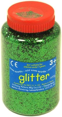 Be Creative Green Glitter - 400 Gram tub with Shaker lid for Easy Pouring - Arts and Crafts - Sprinkle Glitter