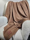 Manta de alpaca para cama, 100 % lana de alpaca, mantas de cama tamaño Queen, manta suave para sofá, manta de punto (caqui)