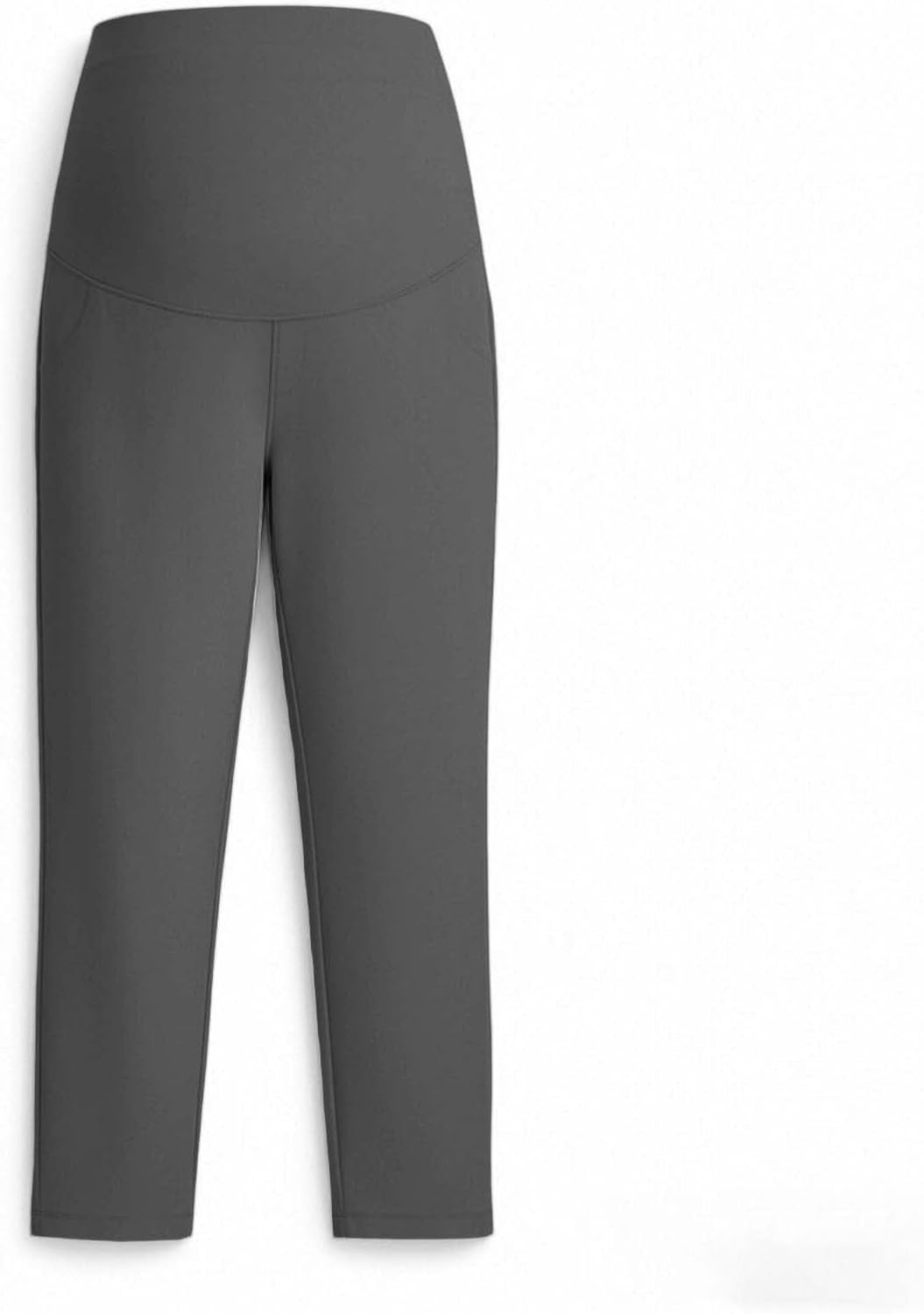 Oplxuo Women's Maternity Capri Leggings Over The Belly Yoga Pants Pregnancy Leggings Soft Pregnant Clothes with Pockets