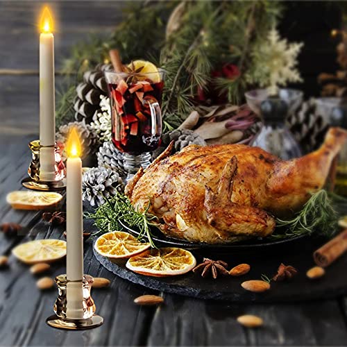 6Pcs Taper Candle Candlestick Holders, Soulbay Clear Glass Candleholders Decorative For Wedding Tabletop Window Christmas Decorations, Fits 1/2" 2/3" 3/4" 4/5" 7/8" Diameter Candles #TOP1