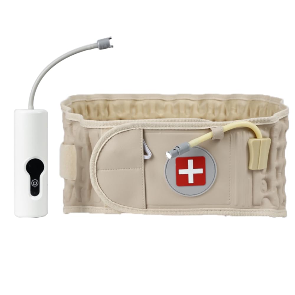 NEWFUN Fascia Lombare Supporto Schiena,Con pompa elettrica gonfiabile, Fascia Per La Schiena, Supporto gonfiabile alla schiena,per alleviare i dolori muscolari e prevenire,la correzione della postura