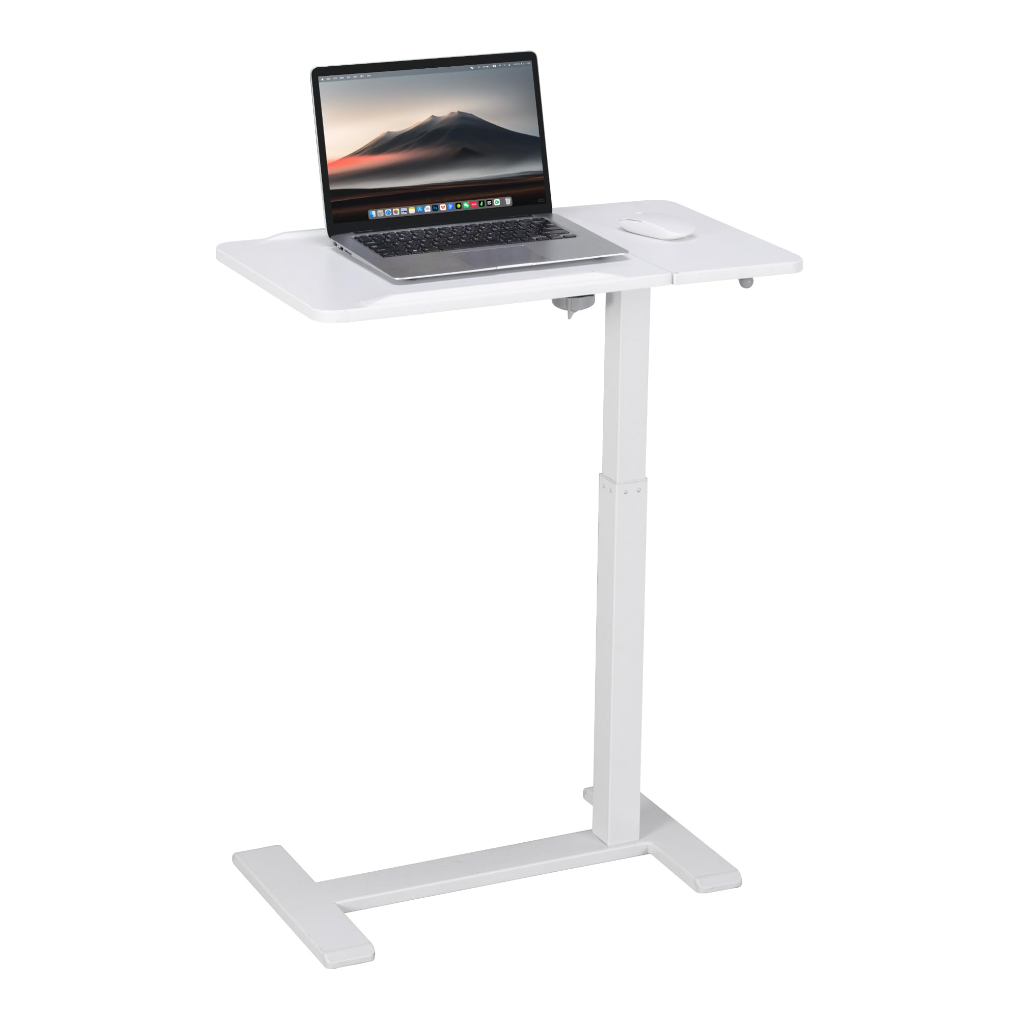 Fromann Adjustable Tilt Overbed Standing Side Table with Wheels,White — image 1