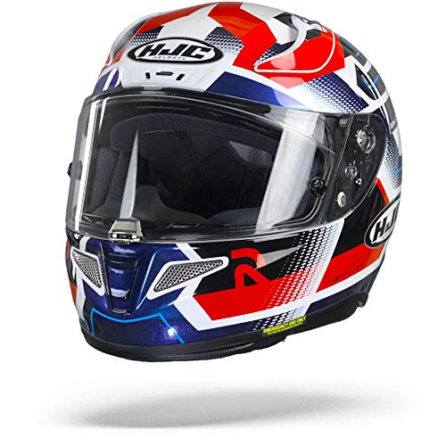 Casque moto HJC RPHA 11 NECTUS MC21, Blanc/Rouge/Bleu, L