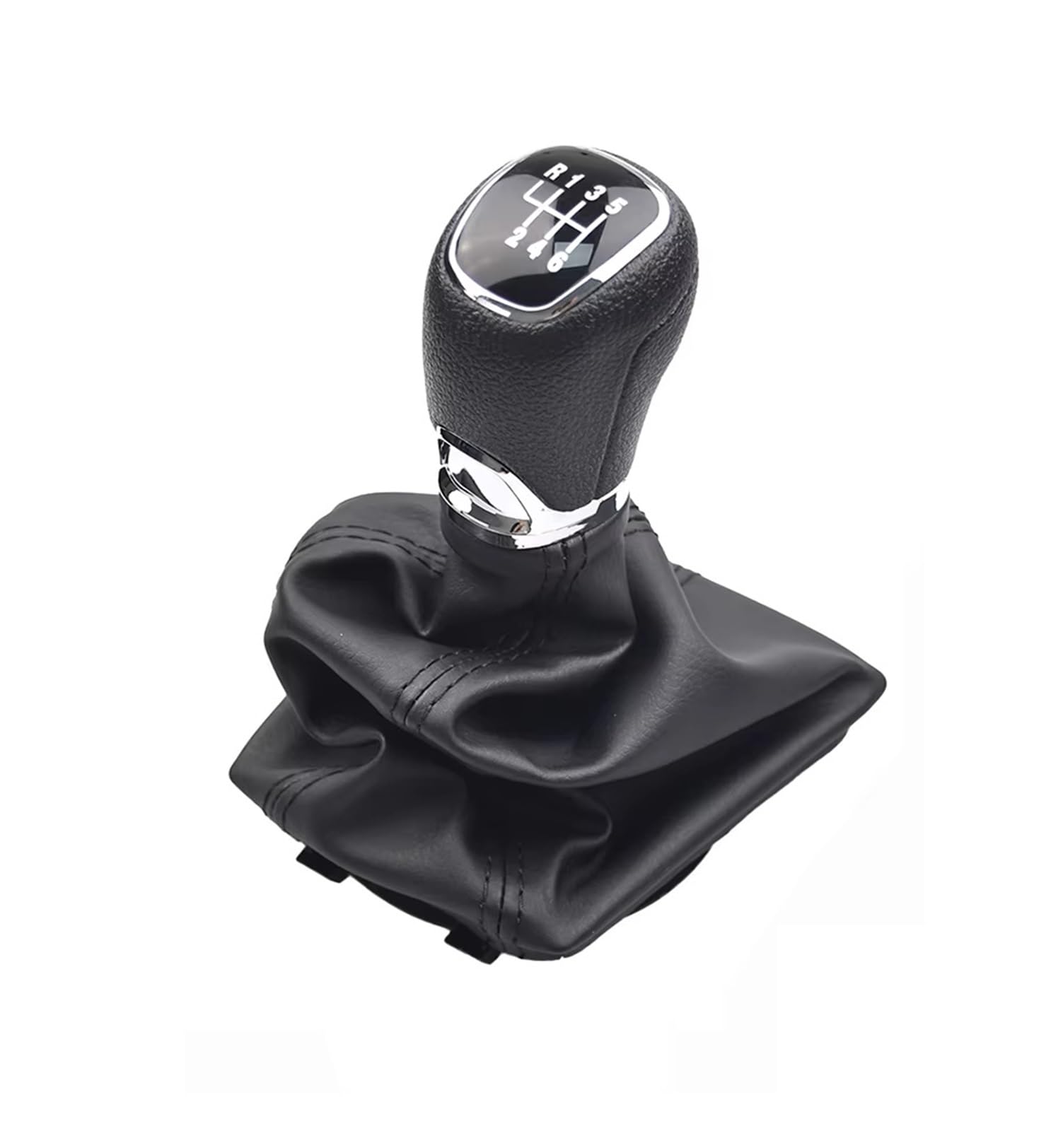 Ouvecr 6 Speed Car Shift Gear Knob Handle For Skoda For Octavia A7 Mk3 2014-2019 5/ Gear Shift Knob Lever Shifter Leather Gaiter Boot Cover Collar Gear Shift Cover(6 Speed)