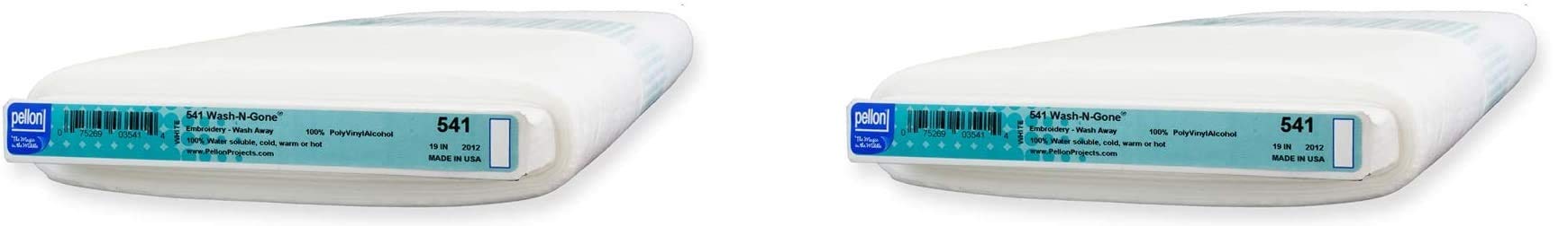 Pellon 541 Wash-N-Gone Sew-in Stabilizer 19'' x 10 yd Bolt, White (Pack of 2)