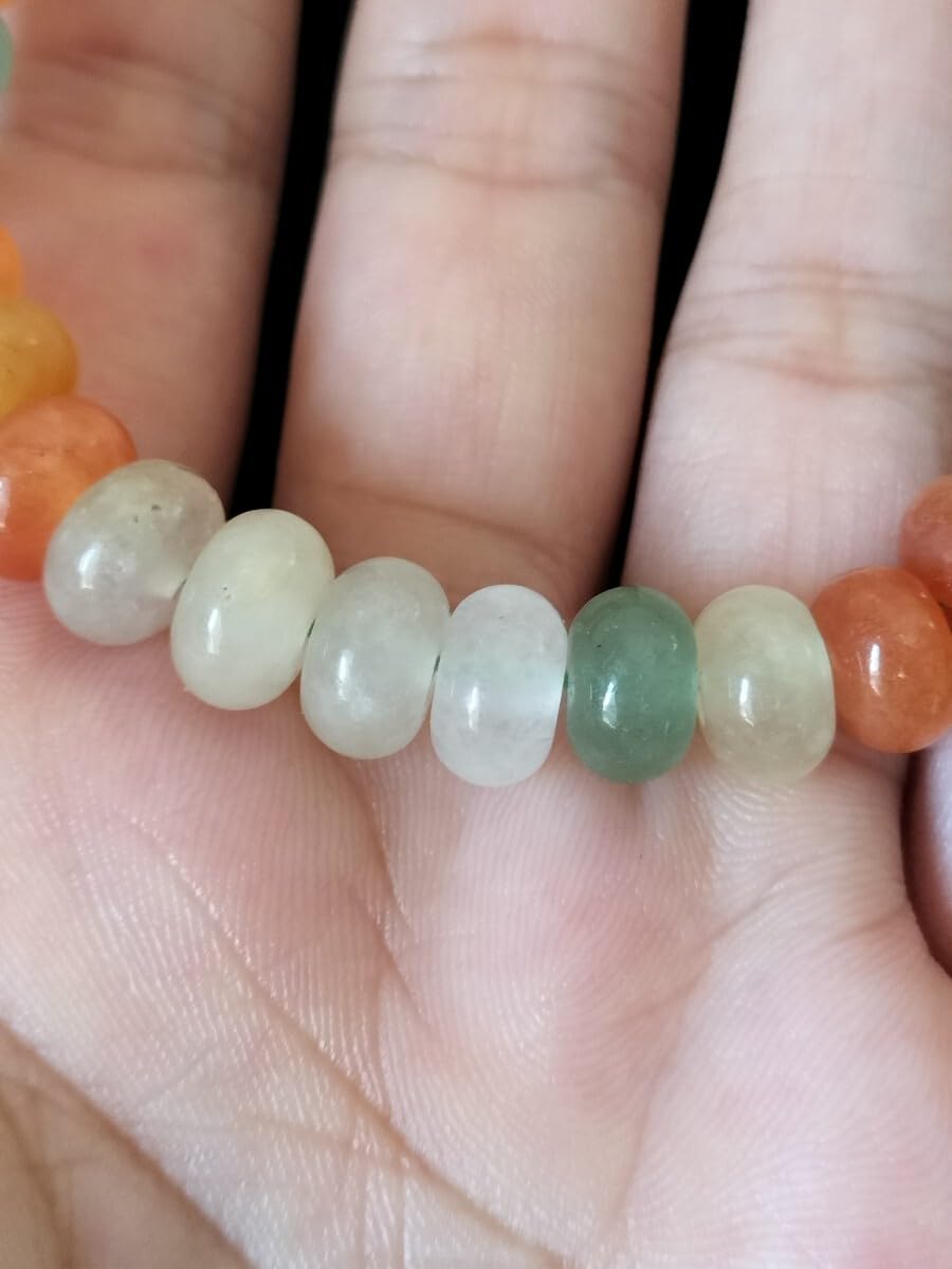 天然本翡翠 高氷種氷藍水算盤珠&珍しいレモン黄貔貅様ブレスレット 