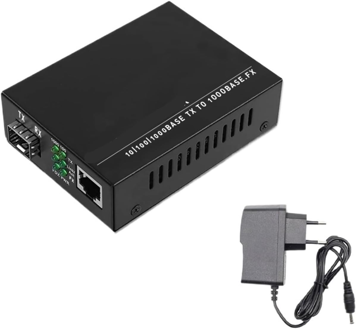 Gigabit SFP LC Multimode Module Fiber to RJ45 Ethernet Media Converter Fiber Optic Transceiver with 1.25G SFP LC Module(2 PACK US Kit)