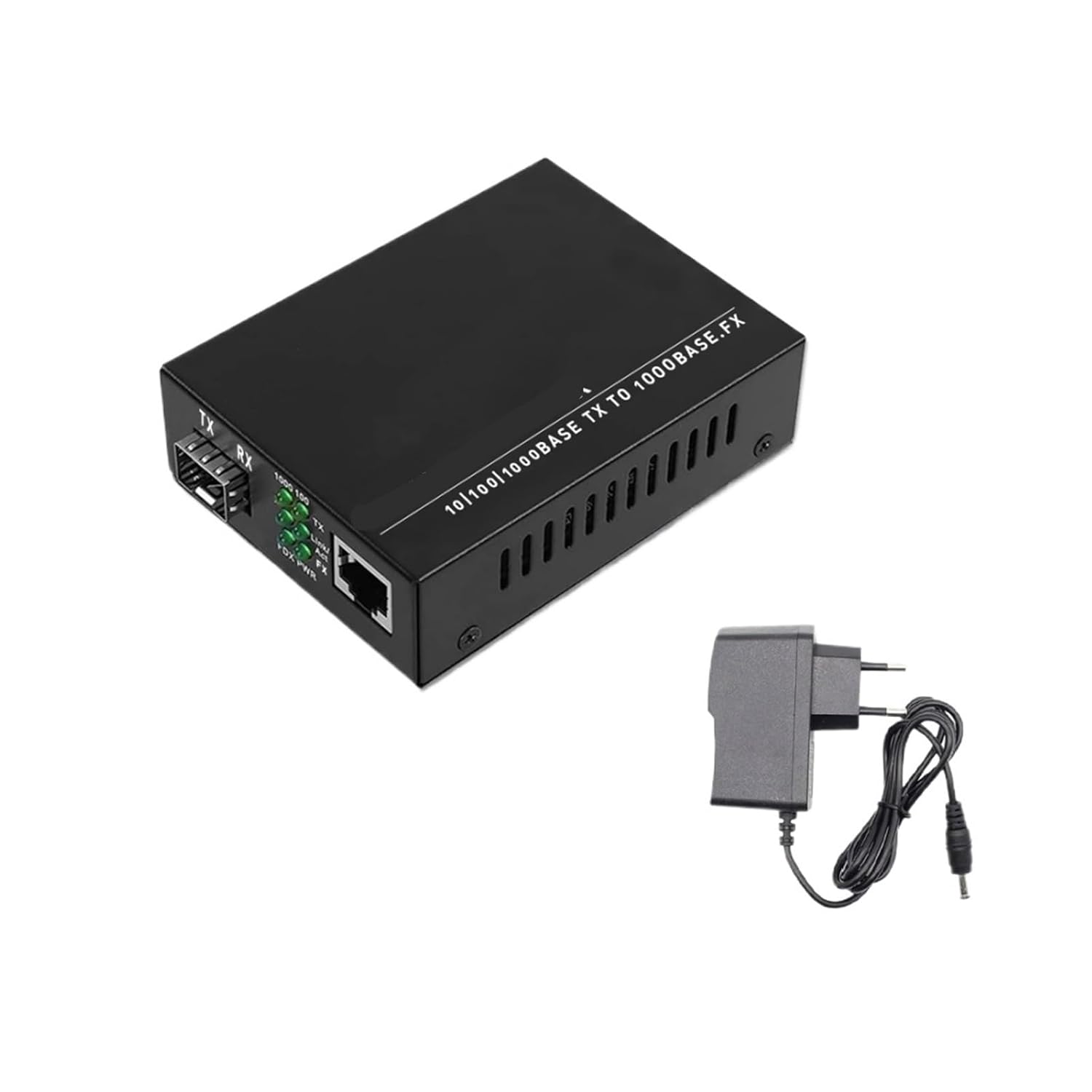 Gigabit SFP LC Multimode Module Fiber to RJ45 Ethernet Media Converter Fiber Optic Transceiver with 1.25G SFP LC Module(1 Pack EU Kit)