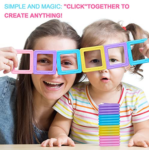 Upgraded Magnetic Tiles Toys For 3 4 5 6 7 Year Old Boys Girls Magnetic Blocks Building Set For Toddlers Stem Learning Toys For Kids Boredom Buster Educational Toys Gifts #TOP3