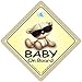 BABY iwantthatsign.com Insigne pour voiture avec inscription Baby On Board Marron