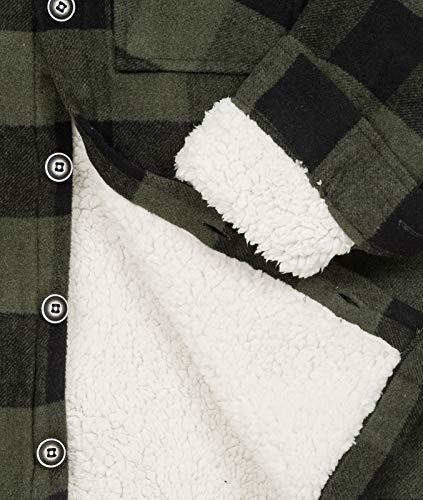 Rock Creek Herren Winterjacke Karierte Flanelljacke Gefüttert Holzfällerjacke Holzfällerhemd Kragen Teddyfutter Kariert Thermojacke H-264 Maisgelb 3XL