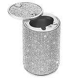 Augot Bling Ashtray for Car, Portable Car Ashtray with Lid, Smokeless Ashtray Detachable Car Cigaret