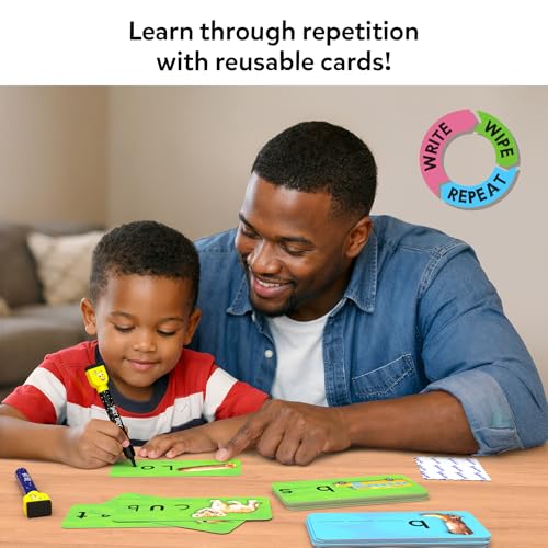 Image of Skillmatics Spell Smarter - Phonics & Spelling Write and Wipe Flashcards, Learn to Read with CVC Words, Blends & Digraphs, Preschool Kindergarten Homeschool Activity, Gift for Kids Ages 4, 5, 6, 7