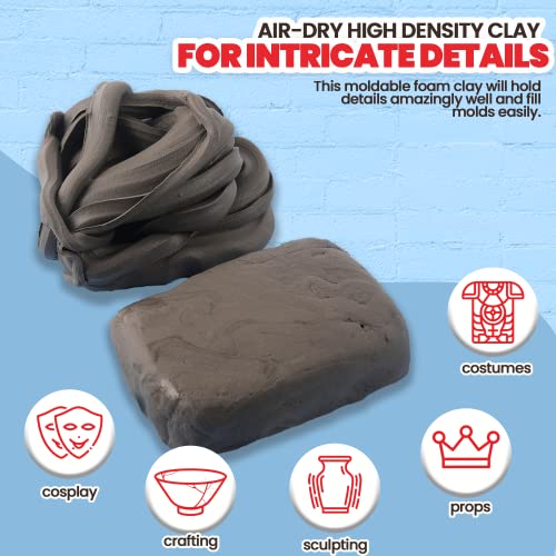 Image of 3.3 lbs Moldable Cosplay Foam Clay (Gray) - Air-Dry High Density for Intricate Designs Dries Evenly Within 24-48 Hours Sandable and Paintable