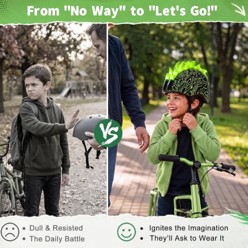 Image of Toddler Bike Helmet with LED Lights for Boys 2-12 Years | Adjustable Kids Bike Helmet, Multi-Sport for Bicycle Skateboard Scooter Cycling
