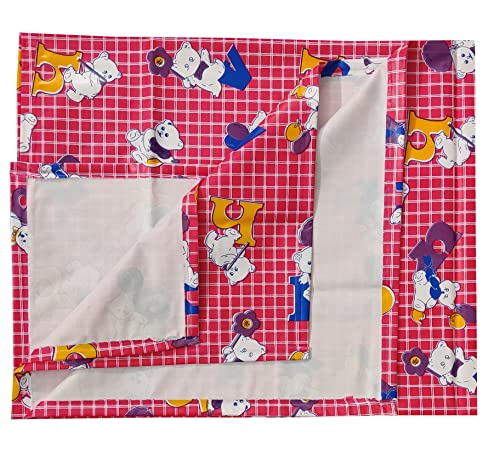 Image of EcoSoft Plastic Sheet,PVC Sheet for Kids,Rubber Sheet for Babies,Bed Wetting Protector(90 x 135 cm) (Pink Cartoon)