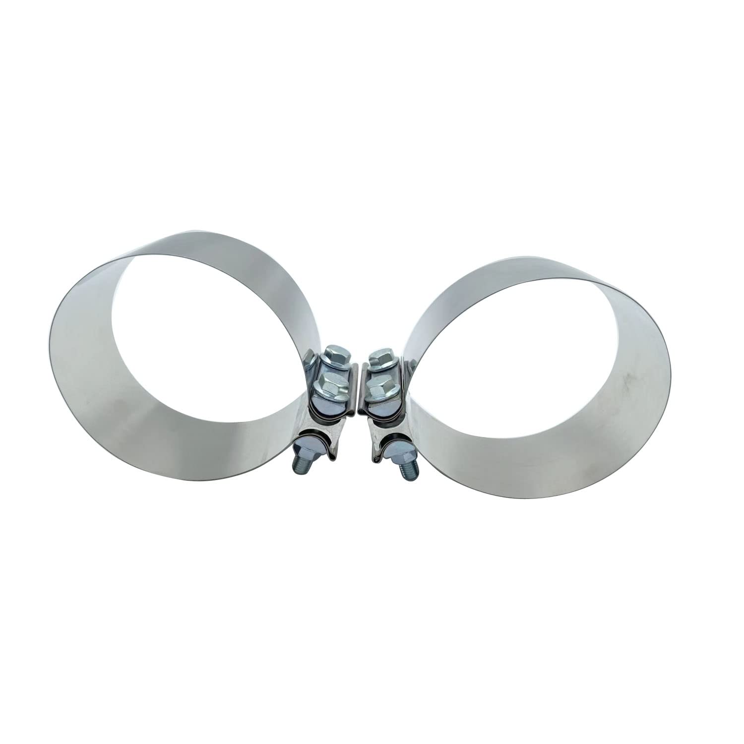 1 Paia 2 pz SHLPDFM 4 Pollici Fascia di Scarico Morsetto T304 In Acciaio Inox Butt Joint Banda di Scarico Morsetto Manicotto Accoppiatore Universale per Il Catback Silenziatore Downpipe