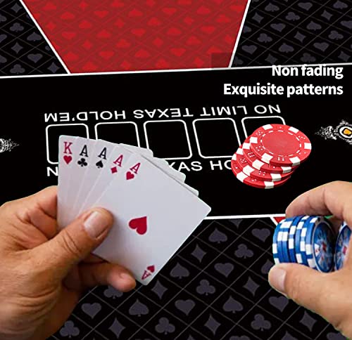 Cifupy Poker Mat - 71X35In/47X24/94X47 In Poker Top Mat, Portable Rubber Foam Poker Table Top, Players Game Layout Mat With Carrying Bag Foam Poker Table Top For Poker Games,Casino,Blackjack #TOP2