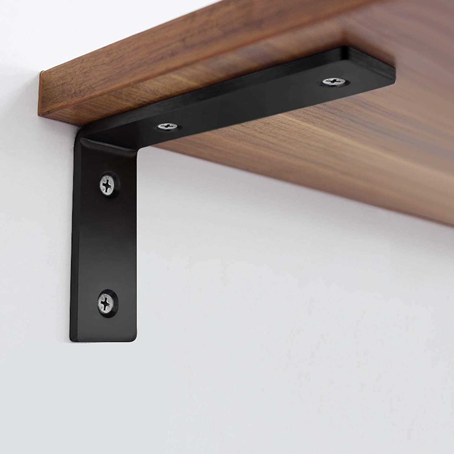 Wall Mounted Shelve Brackets,Board Shelf Brackets,2Pcs Metal Heavy Duty Shelf Brackets,L Shape Iron Right Angle Shelf Brackets,Wall Mounted Shelf Supporter Bracket Frame,Bookshelf,for Bedroom,Balcony,