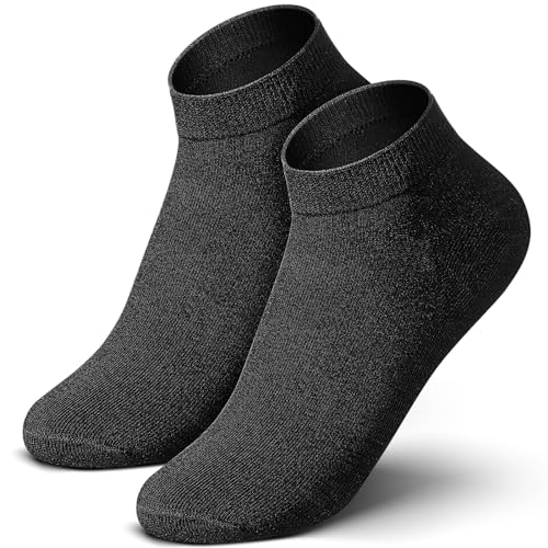 Threlaco Silver Grounding Socks - Unisex Silver Infused Anti Odor & Sweat Wicking Socks for Men & Women, 7-9, Black