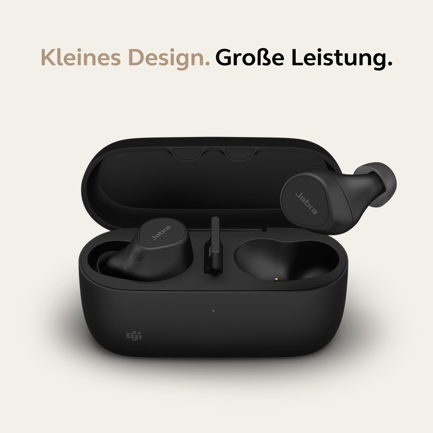 Jabra Evolve2 Buds True Wireless In-Ear-Bluetooth mit aktiver Geräuschunterdrückung, 4 Mic MultiSensor Voice-Technologie, MS Teams zertifiziert, Schwarz