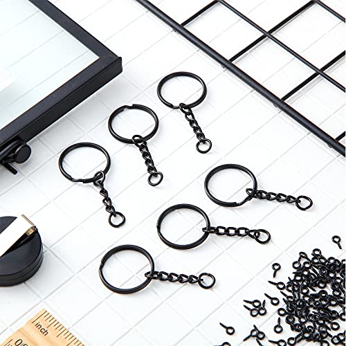 Hotop Keychain Rings Making Kit with Chain Jump Ring Eye,25 Mm,Black by Hotop - Used condition - Image 4