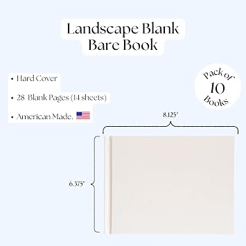 Landscape Blank Bare Book 8 1/8 Wide by 6 3/8 Tall