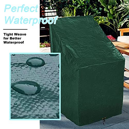 RICHIE Garden Stacking Chair Cover, Outdoor Patio Chair Covers, Waterproof Reclining, Anti-UV All Weather, Green Polyethylene - Image 4
