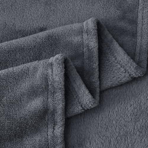 Aisbo Kuscheldecke Flauschig Decke Dunkelgrau - Fleecedecke 150x200 cm XL Warme Sofa Decke, Kuschlige Wohndecke Anthrazit Weich als Wohnzimmer Blanket Couchdecke für Winter